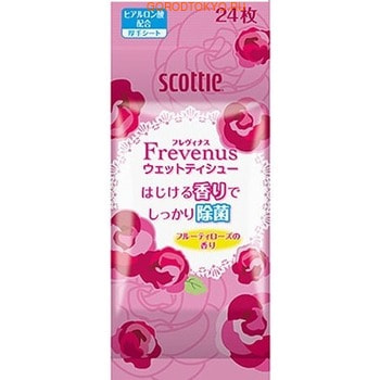 Crecia «Scottie Frevenus» Освежающие влажные салфетки с гиалуроновой кислотой, аромат розы и фруктов