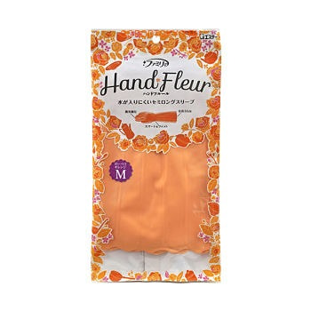 Фото ST “Family Hand Fleur Gerbera Orange" Перчатки из винила для бытовых и хозяйственных нужд, размер M .. Купить с доставкой