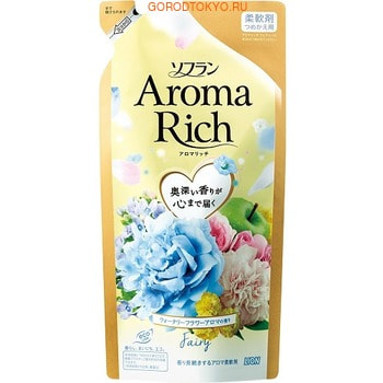 LION Soflan Aroma Rich Fairy Кондиционер для белья с богатым ароматом натуральных масел, сменная упаковка, 430 мл.