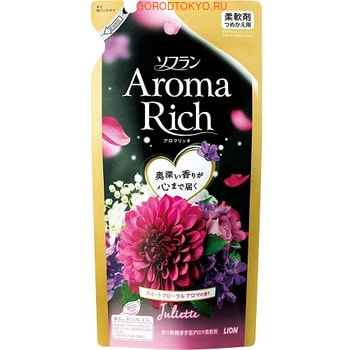 LION Soflan Aroma Rich Juliette Кондиционер для белья с богатым ароматом натуральных масел, сменная упаковка, 430 мл.