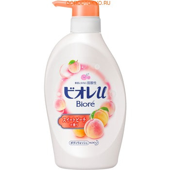 KAO «Biore U» Мягкое пенное мыло для всей семьи, аромат сладкого персика, 480 мл.
