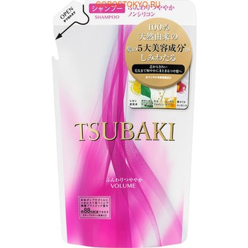 SHISEIDO «Tsubaki» Шампунь для придания объёма волосам, с маслом семян камелии и маточным молочком, запасной блок, 330 мл.