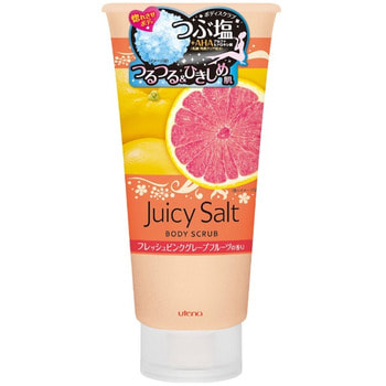UTENA Скраб для тела с альфагидрокислотой Juicy Salt на основе соли с ароматом розового грейпфрута, 300 гр. UTENA Скраб для тела с альфагидрокислотой Juicy Salt на основе соли с ароматом розового грейпфрута, 300 гр.Антицеллюлитные средства, скрабы для тела<br>Скраб для тела с ароматом розового грейпфрута делает кожу светлой, гладкой и идеально чистой. Натуральные гранулы соли и специальный компонент (альфагидроксикислота), содержащиеся в данном скрабе, устраняют старые ороговевшие клетки кожи, очищают поры и убирают излишний кожный жир. Особые вещества скраба поддерживают кожу в увлажненном состоянии даже после приема ванны. <br> Способ применения: Равномерно нанесите скраб на увлажнённое тело и слегка помассируйте. После этого тщательно смойте. Рекомендуется использовать 1-2 раза в неделю. <br> Состав: Хлорид натрия, вода, полиглицерила-10 рауринат, экстракт грейпфрута, ферментная жидкость соевого молока, глицерин, бентонит, агар-агар, хидроксипропилметил-целлюлоза, EDTA-4Na, BG, метилпарабен, красители: жёлтый 203, синий 1, ароматизатор.<br>