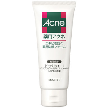 ROSETTE ACNE Пенка для умывания для проблемной кожи, 130 гр. ROSETTE ACNE Пенка для умывания для проблемной кожи, 130 гр.ДЛЯ КОЖИ СКЛОННОЙ К ВОСПАЛЕНИЯМ И УГРЕВОЙ СЫПИ<br>С помощью активных антибактериальных компонентов успокаивает и нормализует состояние кожи. Натуральные ионы помогают раскрывать поры для удаления излишнего кожного жира, пионин обеспечивает антибактериальный эффект на долгое время, благодаря витамину Е пенка предотвращает появление прыщей и угревой сыпи. После умывания ваша кожа останется увлажненной и необыкновенно нежной. <br><br>Способ применения:<br>Возьмите достаточное количество средства на ладонь, хорошо вспеньте с холодной или тёплой водой, умывайте лицо нежными массирующими движениями при помощи полученной пенки, затем тщательно смойте водой, чтобы на коже не было остатков средства.<br> <br><br>Состав:<br>Светочувствительный компонент 201, глицирризинат стеарила, симэн-5-ол, токоферолацетат, сера, стеариновая кислота, миристиновая кислота, концентрированный глицерин, гидроксид калия, BG, сахар, лауроилметилтаурин натрия, лауриновая кислота, парабен, ароматизатор.<br>