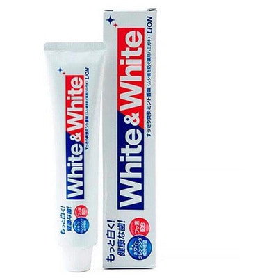 LION Зубная паста WHITE&WHITE, отбеливающая с кальцием, аромат натуральной мяты, 170 гр. LION Зубная паста WHITE&WHITE, отбеливающая с кальцием, аромат натуральной мяты, 170 гр.Зубные пасты<br>Зубная паста White&White бережно очищает и отбеливает зубы. Сочетает действие отбеливающих и укрепляющих зубную эмаль компонентов: - бикарбонат кальция (эффективно удаляет зубной налет, отбеливает); - фтор и кальций (укрепляют зубную эмаль, препятствует возникновению и развитию кариеса); - монофлюорид натрия (соединения фтора) повышает плотность зубной эмали и способствует вторичному кальцифицированию микротрещин на эмали, предотвращает кариес. Аромат натуральной мяты надолго оставляет ощущение свежести. Состав: бикарбонат кальция (чистящий компонент), сорбитол, полипропиленгликоль (увлажнители), лаурилсульфат натрия, лауроил натрия (пенообразующий компонент), натрий карбоксиметилцеллюлоза (загуститель), оксид кремния (регулятор консистенции), фтор (монофлюорид натрия), кальций, монофлюорид натрия, отдушка мяты кудрявой, сахарин натрия, бензалькониум хлорид (консервант).<br>