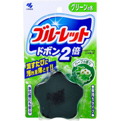 KOBAYASHI Двойная таблетка для бачка унитаза с эффектом окрашивания воды «Bluelet – травы», 120 гр.