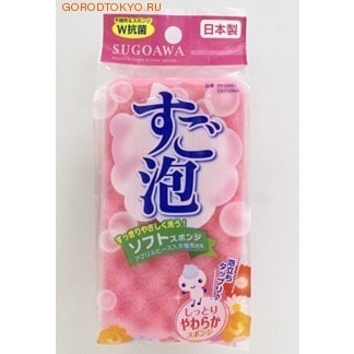Towa "Sugoawa" Губка для мытья посуды мягкая, розовая. от GorodTokyo Towa "Sugoawa" Губка для мытья посуды мягкая, розовая. от GorodTokyo