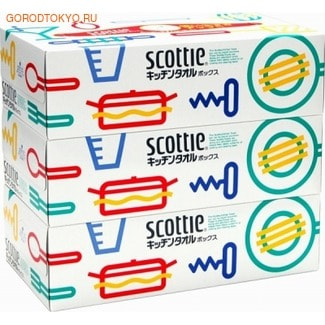Nippon Paper Crecia Co., Ltd. Бумажные кухонные полотенца в коробке «Scottie», двухслойные, 3 коробк