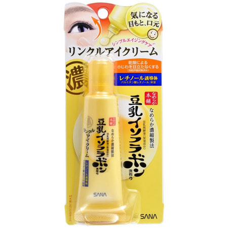 SANA SUPERLIFT ESSENCE Эссенция с ретинолом и изофлавонами сои для ухода за областью вокруг глаз, губ и другими проблемными зонами (носогубные складки, сухие участки кожи), 25 мл. SANA SUPERLIFT ESSENCE Эссенция с ретинолом и изофлавонами сои для ухода за областью вокруг глаз, губ и другими проблемными зонами (носогубные складки, сухие участки кожи), 25 мл.АНТИВОЗРОСТНОЙ УХОД (ОТ З0-ТИ ЛЕТ И СТАРШЕ)<br>Эссенция с ретинолом, церамидами и изофлавонами сои предназначена для ухода за областью вокруг глаз , губ и другими проблемными зонами (носогубные складки, сухие участки кожи). Глубоко проникает, насыщает кожу влагой и делает ее упругой. Предотвращает появление морщин и старение кожи. Ретинол, входящий в состав эссенции, стимулирует обновление клеток кожи и синтез коллагена. В результате разглаживаются мелкие морщинки, кожа становится гладкой. Эссенция глубоко увлажняет, смягчает, повышает естественные упругость и эластичность кожи благодаря действию 5-ти увлажняющих компонентов: <br><br><br>изофлавоны, полученные из соевых бобов;<br>изофлавоны, полученные из ферментированного соевого молока;<br>экстракт соевых бобов;<br>растительный коллаген, полученный из соевого белка;<br>церамиды.<br><br>Не содержит парфюмерных отдушек, искусственных красителей и минеральных масел. Изготовлена из немодифицированных соевых бобов. Способ применения: на завершающем этапе ухода за кожей выдавить небольшое количество средства на кончик пальца и мягко нанести на область вокруг глаз, губ и другие проблемные участки. Рекомендуется использовать утром и вечером. Состав: вода, бутиленгликоль, глицерин, сквалан, октилдодецил миристат, бутиловый спирт, тетра (гидроксистеарат/изостеарат) дипентаэритрит, стеарат, полиглицерил-10 дистеарат, глицерил стеарат, бегениловый спирт, диметикон, ферментированное соевое молоко, экстракт соевых бобов, соевый протеин, ретинил пальмитат, церамид 2, токоферол, ПЕГ 60 гидрогенизированное касторовое масло, этиловый спирт, карбомер, ксантановая камедь, циклопентасилоксан, соевый стерол, пальмоядровое масло, пальмовое масло, бетаин, полиглицерил-10 миристат, рутин, гидроксид калия, гидроксид натрия, гидрогенизированное пальмоядровое масло, гидрогенизированный лецитин, феноксиэтанол, метилпарабен.<br>
