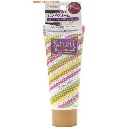 SUN SMILE Питательный крем для рук с эссенцией улитки и экстрактом фруктов, 60 гр. SUN SMILE Питательный крем для рук с эссенцией улитки и экстрактом фруктов, 60 гр.Кремы для рук, маски<br>Невероятно комфортный крем моментально преобразит Ваши руки! Ароматная тающая текстура разгладит кожу, насытит влагой, придаст коже нежность и бархатистость. Эссенция улитки способсвует регенерации, разглаживает морщинки, возвращает коже упругость и эластичность, обладает комплексным восстанавливающим действием. Экстракт фруктов мягко заряжает кожу энергией, насыщает глубокие слои кожи витаминами, питает кожу рук, препятствует шелушению. Применение: небольшое количество крема распределить на очищенной коже рук, массажными движениями помочь крему впитаться. Состав: вода, глицерин, масло косточек винограда, BG, DPG, три-(каприлат/капринат)-глицерила, стеариловый спирт, оливковое масло, стеарат глицерила, масло семян австралийского ореха, циклопентаксилоксан, пчелиный воск, диметикон, стеарат сорбитана, масло дерева ши, гиалуронат натрия, стеариновая кислота, полиакриламид /(C13, C14)/изопарафин/лаурет-7, метилпарабен, ТЕА, ароматизатор, карбомер, бутилпарабен, экстракт плодов персика, экстракт жасмина, бетаин, экстракт листьев чая, экстракт листьев алое вера, экстракт коллагена, экстракт солодки, токоферола ацетат, экстракт плодов ананаса, экстракт манго, слизь улитки, EDTA-2NA.<br>