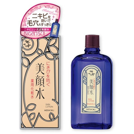 MEISHOKU Bigansui Skin Lotion Лосьон для проблемной кожи лица, 80 мл. MEISHOKU Bigansui Skin Lotion Лосьон для проблемной кожи лица, 80 мл.ДЛЯ КОЖИ СКЛОННОЙ К ВОСПАЛЕНИЯМ И УГРЕВОЙ СЫПИ<br>Лосьон бережно очищает и освежает нормальную и жирную кожу, склонную к воспалениям и угревой сыпи. Сужает поры, нормализует работу сальных желёз, придаёт матовость коже. Содержит антибактериальные компоненты: салициловую кислоту и мафенида гидрохлорид. Показания к применению: проблемная нормальная и жирная кожа, склонная к появлению угрей, раздражение после бритья и занятий спортом. Способ применения: после умывания нанести на кожу лица ватным диском или кончиками пальцев. Состав: вода, спирт, пропилен гликоль, салициловая кислота, мафенида гидрохлорид, отдушка.<br>