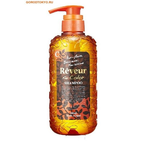 Japan Gateway Шампунь Reveur For Color для окрашенных волос, 500 мл. Japan Gateway Шампунь Reveur For Color для окрашенных волос, 500 мл.СРЕДСТВА БЕЗ СИЛИКОНА - КЛАСС ПРЕМИУМ!<br>Reveur For Color - безсиликоновый шампунь от японских новаторов косметики Japan Gateway, созданный на основе 3 специальных природных компонентов для защиты цвета и 14 растительных экстрактов для восстановления повреждений, преображает окрашенные волосы. Рекомендуется для: <br><br>окрашенных или осветленных волос;<br>поврежденных волос;<br>защиты цвета после окрашивания.<br><br>Шампунь Reveur не содержит силикон, включает 17 компонентов, которые питают ваши волосы от корней до кончиков. Имеет свежий и утонченный аромат Airy Floral. Рекомендуется использовать вместе с бальзамом-кондиционером Reveur For Color. Эффект заметен уже после третьего применения, т.к. шампуню необходимо вымыть весь скопившийся ранее силикон, чтобы раскрыть свои свойства. Способ применения: нанести шампунь на влажные волосы, вспенить, смыть теплой водой. Соства: вода, кокамид метил МЕА, олефин(С14-С16) сульфоки-слота Na, сульфосукцинат лаурет 2Na, кокоил глютамин TEA, кокамидо-пропилбетаин, лаурил гидролизованный шелк Na, кокоамфоацетат Na, глицерил жирной кислоты кокосового масла PEG-7, миристамид пропил бетаин, диолеат ПЭГ-120 метил глюкозы, ароматизатор, стерамид этил диетониум саксиноил гидролизированный гороховый белок, зеин, аргановое масло, экстракт катрана, масло Ши, масло макадамии, масло оливы, масло шафрана, экстракт рисовых отрубей, экстракт ромашки, экстракт яблока, экстракт амачя, экстракт шалфея, экстракт лемонграсса, лаурилсульфат гликоль ацетата Na, децил глюкозид, поликватерний-10, кватерний-33, октилдодеканол, гидрированные кокосовые глицериды, циклогексан-1,4-дикарбоновой кислоты бисэтоксидигликоль, EDTA-4Na, высоко фруктозный сироп, глицерин, триглицерил каприновой ксилоты, DPG, BG, хлорид Na, этанол, EDTA-2Na, лимонная кислота Na, лимонная кислота, бензойная кислота Na, феноксиэтанол, метилпарабен.<br>