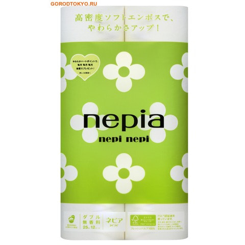 Фото NEPIA Туалетная бумага двухслойная "Nepi Nepi", без аромата, 12 рулонов по 25 метров.. Купить с доставкой