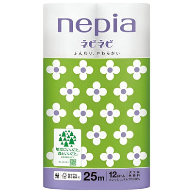 NEPIA Туалетная бумага двухслойная Nepi Nepi, без аромата, 12 рулонов по 25 метров. NEPIA Туалетная бумага двухслойная Nepi Nepi, без аромата, 12 рулонов по 25 метров.Туалетная бумага<br>Двухслойная туалетная бумага Nepi Nepi, мягкая и приятная на ощупь. Легко отрывается в нужном месте, быстро и без последствий растворяется в воде. Отлично впитывает влагу, поэтому рекомендуется использовать также и поcле посещения биде.<br>