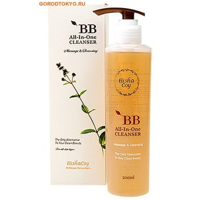 Elisha Coy BB All-IN-ONE CLEANSER Средство для снятия ВВ крема Все в одном, 200 мл. Elisha Coy BB All-IN-ONE CLEANSER Средство для снятия ВВ крема Все в одном, 200 мл.КОРЕЙСКАЯ КОСМЕТИКА<br>Все в одном - средство для снятия ВВ-крема обладает двойным эффектом: <br><br>массажный гель растворяет макияж и другие загрязнения;<br>при добавлении воды средство превращается в пенку, которая бережно очищает кожу лица.<br><br> Средство с pH 5.5 способствует деликатному очищению кожи лица, не разрушая гидролипидный барьер. Растительные ингредиенты интенсивно питают. Средство подходит для чувствительно кожи, не вызывает раздражения. Основные ингредиенты: экстракт центеллы азиатской, гиалуронат натрия, бетаин, экстракт розмарина, пантенол, токоферол ацетат (витамин Е), экстракт хризантемы сибирской. <br> Применение: <br><br>Выдавите необходимое количество средства (1-2 нажатия на дозатор). <br>Нанести на сухую кожу и массирующими движениями распределите по коже лица, удаляя остатки макияжа, ороговевшие клетки кожи и излишки кожного сала.<br>Смойте большим количеством теплой воды.<br><br> Состав: Water, Sodium Laureth Sulfate, TEA-Lauryl Sulfate, Sodium Lauryl Sulfate, Lauramide DEA, Potassium Cocoyl Glycinate, Cocamidopropyl Betaine, PEG-7 Glyceryl Cocoate, Fragrance, Propylene Glycol, Sodium Chloride, Citric Acid, Methylparaben, Tocopheryl Acetate, Panthenol, Benzophenone-5, Disodium EDTA, Betaine, BHT, Sodium Hyaluronate, Centella Asiatica Extract, Rosmarinus Officinalis (Rosemary) Extract, Tilia Cordata Flower Extract, Chrysanthemum Sibiricum Extract, Butylene Glycol, Methylchloroisothiazolinone (and) Methylisothiazolinone, Caramel, CI 15985.<br>