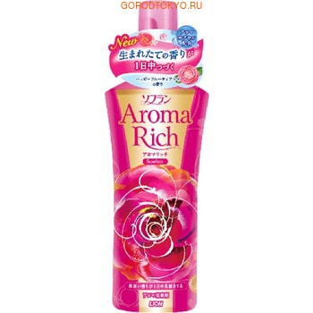 Фото LION Кондиционер для белья "SOFLAN" - "Aroma Rich Scarlett" с натуральными ароматическими маслами, 620 мл.. Купить с доставкой