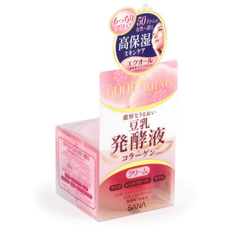 SANA GOOD AGING CREAM Увлажняющий и подтягивающий крем для зрелой кожи, 30 гр. SANA GOOD AGING CREAM Увлажняющий и подтягивающий крем для зрелой кожи, 30 гр.АНТИВОЗРОСТНОЙ УХОД (ОТ З0-ТИ ЛЕТ И СТАРШЕ)<br>Увлажняющий и подтягивающий крем идеально подходит для ухода за зрелой кожей (старше 50 лет). Интенсивно увлажняет и питает кожу, заметно разглаживает морщины, уменьшает пигментные пятна и позволяет вашей коже выглядеть молодой и отдохнувшей. Активные компоненты:<br><br>Изофлавоны, полученные из соевых бобов и красного клевера - это натуральные фитоэстрогены. Эффективно улучшают состояние кожи, придают ей ровный цвет и сияющий вид, делают упругой и гладкой, уменьшают глубину морщин. Способствуют удержанию влаги в коже.<br>Экстракт граната благодаря содержанию мощного антиоксиданта - эллаговой кислоты - разглаживает морщины и препятствует преждевременному старению кожи. Увлажняет сухую, уставшую и потерявшую свой здоровый цвет кожу, питает ее, смягчает и придает эластичность. <br>Масла пенника лугового и макадамии обладают регенерирующими свойствами, разглаживают морщины, повышают упругость и эластичность кожи. Увлажняют кожу, создают невидимую защитную пленку на поверхности кожи, которая препятствует испарению влаги.<br>Коллаген и гиалуроновая кислота увлажняют и придают коже упругость.<br>Церамиды сохраняют баланс влаги в эпидермисе, препятствуют фотостарению и возникновению мелких морщин, выравнивают цвет лица, повышают эластичность, тонус и упругость кожи.<br><br>Не содержит консервантов, красителей и отдушек. Способ применения: нанесите на очищенную кожу лица после умывания и применения лосьона. Используйте крем утром и вечером. Если на отдельных участках кожи ощущение сухости не проходит, нанесите крем повторно. Для достижения лучшего результата используйте в сочетании с увлажняющим и подтягивающим лосьоном линии GOOD AGING. Состав: вода, BG, глицерин, сквален, стеариновая кислота, триэтилгексаноин, бутиловый спирт, пальмовое масло, масло пенника лугового, масло макадамии, бегениловый спирт, экстракт соевых бобов, экстракт плодов граната, экстракт клевера (трилистника) лугового, гидрогенизированный коллаген, гиалуронат натрия, церамиды 2, карбомер, диметикон, пальмитиновая кислота, гидроксипропилцеллюлоза, лецитин, гидроксид калия, гидрогенизированный лецитин, феноксиэтанол.<br>