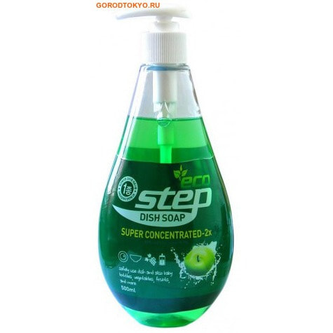 Фото KMPC "ECO STEP Dish-Soap" Жидкость для мытья посуды, с ароматом яблока, 500 мл.. Купить с доставкой