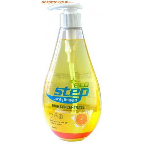 KMPC ECO STEP Laundry Detergent Жидкое средство для стирки, с апельсиновым маслом, ферментами и серебром, 500 мл. KMPC ECO STEP Laundry Detergent Жидкое средство для стирки, с апельсиновым маслом, ферментами и серебром, 500 мл.Жидкие средства для стирки<br>Высокоэффективное суперконцентрированное жидкое средство идеально подходит для машинной и ручной стирки всех видов тканей. Входящие в состав натуральное апельсиновое масло, частицы серебра и ферменты (липаза, протеаза, карбоксилаза) отлично отстирывают даже самые застарелые пятна, справляются с засохшей грязью и устраняют неприятные запахи. После стирки Ваша одежда засияет безупречной чистотой и приобретет легкий цитрусовый аромат. При производстве используется экологически чистое сырье, безопасное для человека и окружающей среды. Содержит натуральные растительные ПАВ, безопасно для стирки детской одежды, нижнего белья, изделий из шелка и шерсти. PH: нейтральный. Применение: <br><br>всегда следуйте рекомендациям по стирке, указанным на ярлыке одежды; <br>при ручной стирке (при температуре воды более 30ºС) смешать с водой определенное количество средства, постирать белье, ополоснуть 2-3 раза, затем сушить, вывернув наизнанку; <br>для удаления пятен нанести средство на пятно или загрязнение и оставить на 5 минут, затем стирать обычным способом. <br><br>Поскольку данный концентрат не является пятновыводителем, то возможно, что после его применения некоторые виды пятен не удалятся окончательно. Расход средства: <br><br>ручная стирка - 1 нажатие - на 1 литр воды; <br>машинная стирка: маленькая загрузка - 2 нажатия, средняя загрузка - 4 нажатия, полная загрузка - 6 нажатий.<br><br> Состав: вода, d-лимонен, диэтаноламид жирных кислот кокосового масла, лаурилдиметиламин оксид, кокамидопропилбетаин, частицы серебра, энзимы, отдушка.<br>