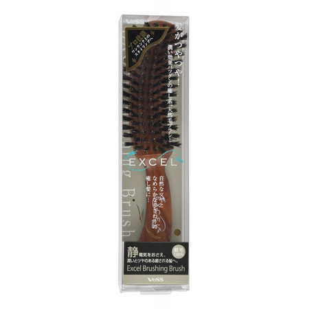 VESS Excel Mix Brushing Brush Щетка с натуральной щетиной и нейлоном VESS Excel Mix Brushing Brush Щетка с натуральной щетиной и нейлономРАСЧЕСКИ И ЩЕТКИ<br>Excel Mix Brushing Brush Щетка с натуральной щетиной и нейлоном<br> <br>Описание: Щетинки из натуральной свиной щетины обеспечивают мягкое, не травмирующее кожу головы и волосы прикосновение, не сушат волосы, придают естественный блеск, исключают поверхностное расчёсывание (за счёт густого, не редкого расположения), подходят для лёгкого массажа кожи головы во время расчёсывания. Натуральная щетина уменьшает вероятность возникновения статического электричества при расчёсывании. Щетинки из натуральной свиной щетины используются в комплексе с щетинками из нейлона. Внимание при применении: Не используйте при заболеваниях или повреждениях кожи головы. Избегайте продолжительного воздействия горячего воздуха фена, что может привести к изменению формы щетки. Не используйте одновременно с применением специальных средств для расчёсывания или выпрямления спутанных волос, что может повлиять на качество щетинок. По мере загрязнения допускается ополоснуть щетку тёплой водой без применения моющих и чистящих средств, хорошо обсушить на воздухе без специальных средств для сушки. Даже после контакта с водой свойство щетки создавать слабокислотную среду сохраняется. Состав: основной корпус - ABS древесная смола, щетинки натуральная свиная щетина, нейлон.<br>
