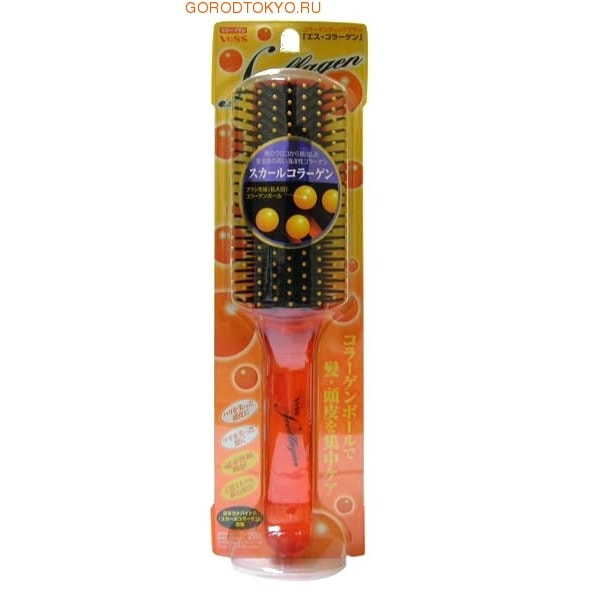 VESS Scollagen Brush / Щетка массажная для ухода за ослабленными волосами с S-коллагеном VESS Scollagen Brush / Щетка массажная для ухода за ослабленными волосами с S-коллагеномРАСЧЕСКИ И ЩЕТКИ<br>Scollagen Brush / Щетка массажная для ухода за ослабленными волосами с S-коллагеном<br> Описание:Массажная щетка рекомендуется для ослабленных, потерявших жизненную силу и естественный блеск волос. Зубцы щетки содержат природные минералы горных пород с эффектом ультракрасного излучения, полезного для кожи головы и волос. На концах зубцов щетки Scollagen-овые капсулы размером 1.5 мм, воздействующие на ослабленные волосы и кожу головы. Свойства коллагена, получаемого костей, шкуры, чешуи морских рыб отличны друг от друга. Scollagen это коллаген, получаемый из рыбьей чешуи, он считается наиболее безопасным по сравнению с производным или растительным коллагеном, т.к. не вызывает аллергических реакций. Внимание при применении:Не используйте при заболеваниях или повреждениях кожи головы. Избегайте продолжительного воздействия горячего воздуха фена, что может привести к изменению формы щетки. Не используйте одновременно с применением специальных средств для расчёсывания или выпрямления спутанных волос, это может повлиять на качество щетки. По мере загрязнения ополосните щетку тёплой водой, хорошо обсушите на воздухе без специальных средств для сушки. Будьте осторожны с коллагеновыми капсулами на концах зубцов. Не тяните. Есть вероятность их отпадения. Состав: основной корпус-держатель с ручкой - AS древесная смола, зубцы полиэстеровый эластомер, S-Коллаген, основа-крепление для зубцов ABS древесная смола<br>
