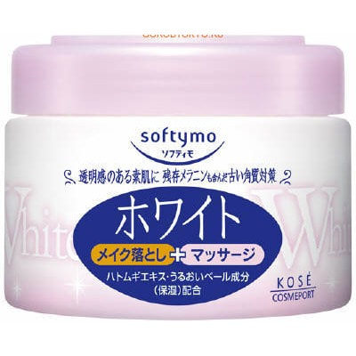 KOSE Cosmeport Softymo White Очищающий крем для лица с оливковым маслом и жемчугом, 300 г. KOSE Cosmeport Softymo White Очищающий крем для лица с оливковым маслом и жемчугом, 300 г.Кремы для очищения пор и массажа лица <br>Очищающий крем способствует увеличению упругости кожи и служит прекрасным средством для очищения лица перед нанесением масок. Глубоко проникает в поры, эффективно очищая кожу от загрязнений и остатков макияжа, мягко шлифует кожу. Обладает увлажняющими свойствами (содержит оливковое масло и жемчуг), разглаживает и питает кожу, выравнивает цвет лица, контролируя уровень меланина в коже. Регулярное применение активизирует процесс обновления эпидермиса. Может использоваться как массажный крем для эффективного ухода за кожей лица. Способ применения: нанести крем на лицо, слегка помассировать, смыть водой. Состав: минеральное масло, вода, BG, цетеариловый спирт stearoylglutamic кислота, оливковое масло, токоферол, экстракт жемчуга (акриловая кислота / алкилакрилата (C10-30)) сополимер, этанол, карбомер диметикон глицерил стеарат сесквиолеат сорбита, полисорбат 80, кислота полиглицерил лауриновой -10 гидроксида натрия-феноксиэтанол, метилпарабен.<br>