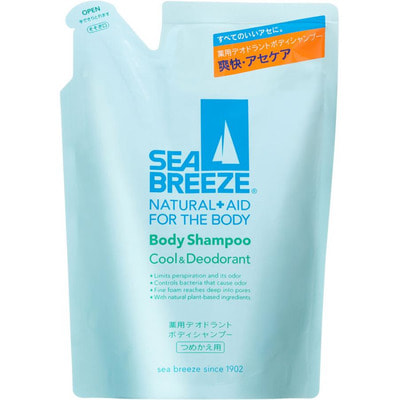 SHISEIDO Sea Breeze Гель для душа Морской бриз с охлаждающим и дезодорирующим эффектом, запасной блок, 400 мл. SHISEIDO Sea Breeze Гель для душа Морской бриз с охлаждающим и дезодорирующим эффектом, запасной блок, 400 мл.Гели для душа, жидкое крем-мыло<br>Гель для душа SHISEIDO SEA BREEZE великолепно очищает кожу, устраняет запах пота и дарит приятное ощущение прохлады. Натуральные ухаживающие ингредиенты надолго увлажняют кожу и сохраняют её естественный баланс. Бодрящий аромат морского бриза заряжает оптимизмом и энергией. Деликатная насыщенная формула геля для душа обеспечивает превосходное очищение кожи и создает ощущение безупречной чистоты и свежести. Способ применения: нанести гель на влажную кожу массирующими движениями, смыть теплой водой. Состав: бензалкония хлорид (активный ингредиент) , экстракт лаванды, экстракт березы, ментол, очищенная вода, лаурил бетаин, миристиновая кислота, лауриновая кислота, гидроксид калия, пропиленгликоль, лаурилсульфат раствор динатриевой аминокислоты, этиленгликоль дистеарат, диэтаноламид жирной кислоты кокосового масла, дибутилгидрокситолуол, динатрий эдетат, 1,3-бутиленгликоль, канделильский воск, этанол, феноксиэтанол, ароматизатор.<br>
