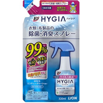Фото LION "Top Hyagia" Антибактериальный, противоаллергенный и дезодорирующий спрей для одежды, запасной блок, 320 мл.. Купить с доставкой