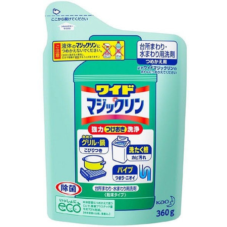 KAO Magiclean Чистящий порошок для очистки сковороды, гриля, барабана стиральной машины, запасной блок, 360 г.