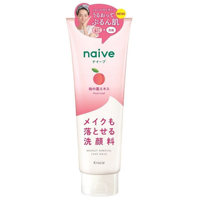 KRACIE Naive Пенка для снятия макияжа с экстрактом персика, фруктово-цветочным ароматом, 200 г.
