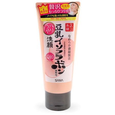 SANA «Soy Milk Moisture Cleansing Wash» Пенка для умывания и снятия макияжа увлажняющая, с изофлавонами сои и капсулированным коэнзимом Q10, 150 г. SANA «Soy Milk Moisture Cleansing Wash» Пенка для умывания и снятия макияжа увлажняющая, с изофлавонами сои и капсулированным коэнзимом Q10, 150 г.АНТИВОЗРОСТНОЙ УХОД (ОТ З0-ТИ ЛЕТ И СТАРШЕ)<br>Пенка представляет собой мягкое эффективное средство для умывания лица и снятия макияжа. Создает нежную густую пену, прекрасно очищает кожу лица, глубоко увлажняет и повышает естественные упругость и эластичность кожи за счет действия полученных из соевых бобов увлажняющих компонентов: изофлавоны, полученные из соевых бобов; изофлавоны, полученные из ферментированного соевого молока; экстракт соевых бобов; растительный коллаген, полученный из соевого белка. Кроме того, капсулированный коэнзим Q10 (капсулы коллагена, содержащие коэнзим Q10) способствует выработке клеточной энергии, оживляя кожу. Пенка может применяться при атоничной коже и тусклом цвете лица. Не оставляет ощущения стянутости кожи. Результат ; хорошо увлажненная, упругая, сияющая кожа. Не содержит парфюмерных отдушек, искусственных красителей и минеральных масел. В состав не входит генно-модифицированная соя. Способ применения: выдавить необходимое количество пенки на ладонь (для снятия макияжа ; 2;3 см, для умывания ; 1 см), хорошо вспенить, нанести на лицо. Тщательно смыть теплой водой. Состав: вода, глицерин, миристиновая кислота, пальмитиновая кислота, гидроксид калия, стеариновая кислота, сорбитол, PEG-20, глицерилстеарат, лауриновая кислота, натрия C14-16 олефин сульфонат, калия кокоил глутамат, лактобактерии, полученные в результате брожения соевого молока, BG, PEG-32, поликватерниум-52, соевый белок, токоферол, экстракт соевых бобов, каприл/каприновый триглицерид, коэнзим Q10, лецитин.<br>