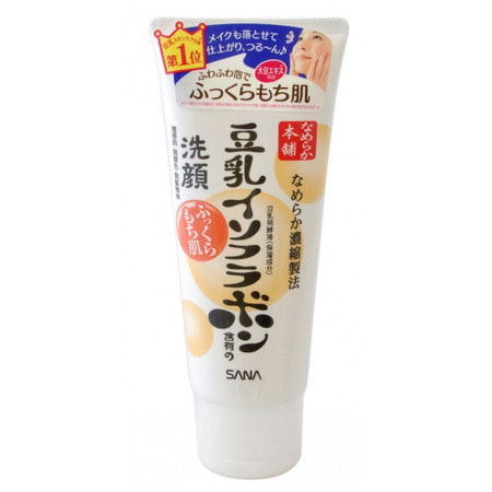 SANA «Soy Milk Moisture Cleansing Wash» Пенка для умывания и снятия макияжа увлажняющая с изофлавонами сои, 150 г. SANA «Soy Milk Moisture Cleansing Wash» Пенка для умывания и снятия макияжа увлажняющая с изофлавонами сои, 150 г.АНТИВОЗРОСТНОЙ УХОД (ОТ З0-ТИ ЛЕТ И СТАРШЕ)<br>Пенка представляет собой мягкое средство для умывания лица и снятия макияжа. Создает нежную густую пену, прекрасно очищает кожу лица, глубоко увлажняет и повышает естественные упругость и эластичность кожи за счет действия полученных из соевых бобов увлажняющих компонентов: изофлавоны, полученные из соевых бобов; изофлавоны, полученные из ферментированного соевого молока; экстракт соевых бобов; растительный коллаген, полученный из соевого белка. Результат ; хорошо увлажненная, упругая, сияющая кожа. Не содержит парфюмерных отдушек, искусcтвенных красителей и минеральных масел. В состав не входит генно-модифицированная соя. Способ применения: выдавить необходимое количество средства на ладонь (для снятия макияжа ; 2;3 см, для умывания ; 1 см), хорошо вспенить, нанести на лицо. Тщательно смыть средство теплой водой. Состав: вода, глицерин, миристиновая кислота, пальмитиновая кислота, гидроксид калия, стеариновая кислота, глицерилстеарат, диглицерин, лактобактерии, полученные в результате брожения соевого молока, экстракт соевых бобов, соевый белок, токоферол, BG, кокамидопропилбетаин.<br>