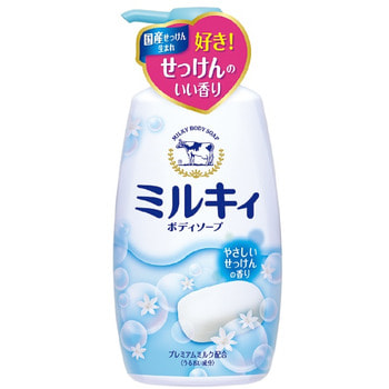 Фото COW «Milky» Жидкое пенное мыло для тела c керамидами и молочными протеинами, с ароматом свежести, 550 мл.. Купить с доставкой