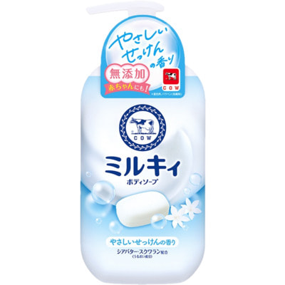 COW «Milky» Жидкое пенное мыло для тела c керамидами и молочными протеинами, с ароматом свежести, 550 мл. COW «Milky» Жидкое пенное мыло для тела c керамидами и молочными протеинами, с ароматом свежести, 550 мл.Гели для душа, жидкое крем-мыло<br>Жидкое мыло образует густую пену и великолепно очищает кожу, одновременно ухаживая за ней. Содержит натуральные моющие вещества. Молочные кислоты обладают смягчающим действием на кожу, керамиды восстанавливают целостность кожного покрова, делают кожу гладкой и нежной. Мыло обладает нежным ароматом свежести. Способ применения: нанесите необходимое количество мыла на влажную кожу, помассируйте и смойте водой. Состав: вода, миристат калия, пальмитат калия, лаурат калия, хлорид калия, кокамид моноэтаноламин, дистеарат, сфингомиелин, обезжиренное молоко, гидролизованный казеин, молочный жир, лактоза, отдушка, глицерин, ПЭГ-75, ПЭГ-9M, EDTA-2Na, метилпарабен, пропилпарабен.<br>