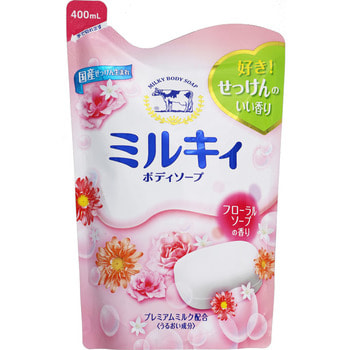 COW «Milky» Жидкое пенное мыло для тела c керамидами и молочными протеинами, с цветочным ароматом, запасной блок, 400 мл. COW «Milky» Жидкое пенное мыло для тела c керамидами и молочными протеинами, с цветочным ароматом, запасной блок, 400 мл.Гели для душа, жидкое крем-мыло<br>Средство образует густую мягкую пену, которая деликатно очищает и надолго сохраняет кожу увлажнённой после приёма ванны. Аминокислоты глубоко проникают в ороговевший слой кожи и прочно удерживают...<br>