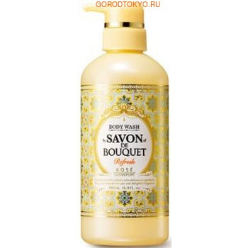 KOSE Cosmeport «Savon De Bouquet» Освежающее жидкое мыло для тела на основе растительных экстрактов, с фруктово-цветочным ароматом, 500 мл. KOSE Cosmeport «Savon De Bouquet» Освежающее жидкое мыло для тела на основе растительных экстрактов, с фруктово-цветочным ароматом, 500 мл.Гели для душа, жидкое крем-мыло<br>Освежающее мыло изготовлено из натурального сырья растительного происхождения. Содержит экстракт плодов мыльного дерева, который издревле использовался в качестве мыла. Мыло образует плотную густую пену, которая тщательно и глубоко очищает поры. Особая композиция из растительных экстрактов и эфирных масел бережно ухаживает за кожей, делая ее гладкой и шелковистой. Входящая в состав гиалуроновая кислота питает и увлажняет глубокие слои эпидермиса. Мыло не содержит минеральных масел, спирта и красителей. Обладает нежным фруктово-цветочным ароматом. Способ применения: нанесите необходимое количество средства на смоченную водой губку или мочалку, вспеньте, нанесите на тело массажными движениями, затем тщательно смойте водой. Состав: вода, глицерин, лауриновая кислота, миристиновая кислота, гидроксид калия, экстракт авокадо, экстракт киви, токоферол, экстракт цветков гибискуса, масло виноградных косточек, экстракт мыльного дерева, экстракт листьев и побегов лимонника, бутиленгликоль, ЭДТА-2Na, экстракт чая, пальмитиновая кислота, гидроксипропилметилцеллюлоза, феноксиэтанол, отдушка.<br>