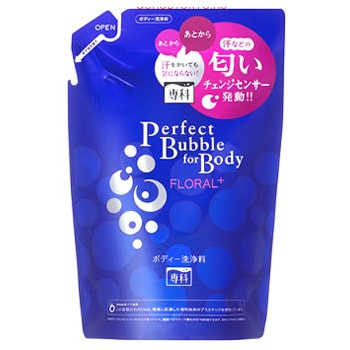 SHISEIDO «Perfect Bubble for Body» Увлажняющее пенное мыло для тела с длительным дезодорирующим эффектом, цветочным ароматом, запасной блок, 350 мл.