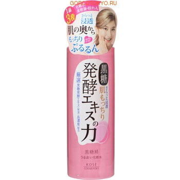 KOSE Cosmeport «Kokutousei» Увлажняющий лосьон, повышающий эластичность кожи, на основе экстракта сахарного тростника, 180 мл. KOSE Cosmeport «Kokutousei» Увлажняющий лосьон, повышающий эластичность кожи, на основе экстракта сахарного тростника, 180 мл.АНТИВОЗРОСТНОЙ УХОД (ОТ З0-ТИ ЛЕТ И СТАРШЕ)<br>Увлажняющий лосьон Kokutousei ; уникальное средство для комплексного ухода за кожей лица. Действующий ингредиент лосьона, экстракт сахарного тростника, обладает уникальным свойством ослаблять связь между клетками эпидермиса, что способствует проникновению питательных веществ в глубокие слои кожи, также благодаря этому экстракту нормализуется работа сальных желез, сужаются поры, стимулируется клеточный метаболизм. Лосьон содержит увлажняющий комплекс на основе двух типов гиалуроновой кислоты, поликвартениума-51 и глицерина. Гипоаллергенный, не содержит отдушек, красителей и минеральных масел. Способ применения: нанесите на очищенную кожу лица с помощью ватного диска. Состав: вода, ферментированный экстракт стебля сахарного тростника, ферментированный сок сахарного тростника, бутиленгликоль, глицерин, этанол, гиалуронат натрия, поликвартениум-51, гидролиз гиалуроновой кислоты, лимонная кислота, цитрат натрия, феноксиэтанол, метилпарабен.<br>