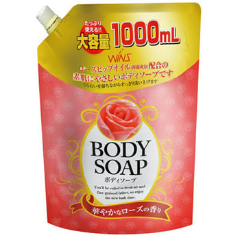 NIHON Detergent "Wins Body Soup Rose" Крем-мыло для тела с розовым маслом и богатым аромат
