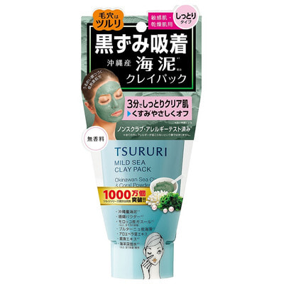 Фото B&C Laboratories «Tsururi Mineral Clay Pack» Крем-маска для лица с глиной и морскими водорослями, 150 г.. Купить с доставкой