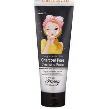 Фото Fascy «Bubble Tina Charcoal Pore Cleansing Foam» Пенка для глубокого очищения кожи лица с древесным углём.. Купить с доставкой