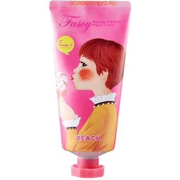 Fascy «Moisture Bomb Hand Cream» Увлажняющий крем для рук с экстрактом персика, 80 мл. Fascy «Moisture Bomb Hand Cream» Увлажняющий крем для рук с экстрактом персика, 80 мл.Кремы для рук, маски<br>Увлажняющий крем для рук Moisture Bomb Hand Cream с экстрактом персика повышает эластичность и возвращает тонус коже, прекрасно увлажняя и питая ее. Экстракт персика оказывает антиоксидантное действие, а также защищает клетки кожи от вредного воздействия УФ-излучения. Масло ши смягчает и восстанавливает кожу. Экстракт алоэ вера обладает противовоспалительными свойствами. Способ применения: наносите крем на кожу рук мягкими массирующими движениями. Состав: Water, Glycerin, Cetearyl Alcohol, Mineral Oil, Dipropylene Glycol, Dimethicone, Cyclopentasiloxane, Glyceryl Stearate, PEG-100 Stearate, Polysorbate 60, Sorbitan Stearate, Sodium Polyacrylate, Ethylhexyl Stearate, Xanthan Gum, Acrylates/C10-30 Alkyl Acrylate Crosspolymer, Adenosine, Potassium Hydroxide, Trideceth-6, Butyrospermum Parkii (Shea) Butter, Butylene Glycol, Panthenol, Allantoin, Aloe Barbadensis Leaf Extract, Prunus Persica (Peach) Fruit Extract, Ethylhexylglycerin, Disodium EDTA, Methylparaben, Propylparaben, Phenoxyethanol, CI 14700, CI 17200, Fragrance.<br>