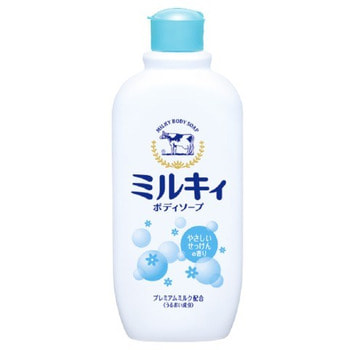 COW «Milky Body Soap» Молочное увлажняющее жидкое мыло для тела с ароматом цветочного мыла, 300 мл. COW «Milky Body Soap» Молочное увлажняющее жидкое мыло для тела с ароматом цветочного мыла, 300 мл.Гели для душа, жидкое крем-мыло<br>Увлажняющее мыло для тела с большим содержанием молока и молочных продуктов, имеет приятный сладкий аромат цветочного мыла. Подходит для всех типов кожи, в т.ч. сухой, склонной к раздражениям. Хорошо пенится, бережно очищает, молочные компоненты глубоко питают и восстанавливают кожу, делают ее гладкой и бархатистой.<br>