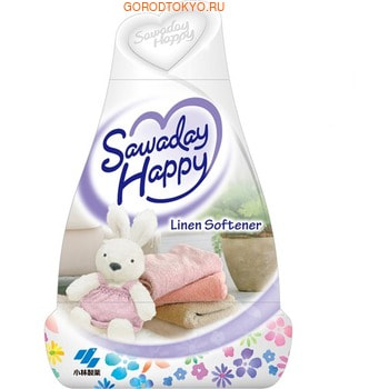KOBAYASHI Liner Softener - Sawaday Happy Освежитель воздуха для комнаты, элегантный цветочный аромат, 150 гр. KOBAYASHI Liner Softener - Sawaday Happy Освежитель воздуха для комнаты, элегантный цветочный аромат, 150 гр.Для комнаты<br>Освежитель нейтрализует все неприятные запахи в комнате и, благодаря большому объему, надолго наполняет комнату приятным ароматом. Эффективно устраняет запахи табака, животных и т.п. Предназначен для использования в жилых помещениях. Способ использования: удалите пленку с освежителя по отрывным линиям. Держа за основание корпуса, поверните верхнюю часть против часовой стрелки и поднимите вверх. Состав: парфюмерная отдушка, дезодорант на основе амфотерных ПАВ, ПАВ (неионные), краситель, геслеобразующий компонент. <br> Cрок действия: 1-2 месяца в зависимости от условий в помещении.<br>