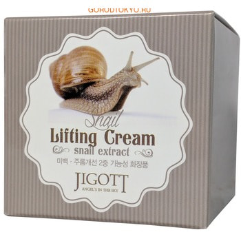 JIGOTT «Snail Lifting Cream» Подтягивающий крем с экстрактом слизи улитки, 70 мл. JIGOTT «Snail Lifting Cream» Подтягивающий крем с экстрактом слизи улитки, 70 мл.ДЛЯ КОЖИ СКЛОННОЙ К ВОСПАЛЕНИЯМ И УГРЕВОЙ СЫПИ<br>Крем с экстрактом слизи улитки замедляет старение кожи, благодаря наличию антиоксидантов, уменьшает глубину мимических морщин, выравнивает рельеф кожи, восстанавливает эластичность и упругость кожи. Экстракт слизи улитки оказывает омолаживающее действие, стимулирует выработку собственного коллагена и эластина. Муцин улитки уменьшает пигментацию, оказывает противовоспалительное и ранозаживляющее действие. Ниацинамид способствует клеточному обновлению зрелой кожи, делает кожу более свежей и эластичной. Экстракт алоэ вера превосходно очищает закупоренные поры, удаляет слой омертвевших клеток, придавая коже здоровый сияющий вид. Применение: используйте как завершающий этап ухода за кожей. Небольшое количество крема нанесите на лицо и шею, нежными похлопывающими движениями распределите крем по поверхности кожи. Состав: Water, Mineral Oil, Glycerin, Niacinamide, Propylene Glycol, Polysorbate 60, Glyceryl Stearate SE, Stearic Acid, Cetearyl Alcohol, Glyceryl Stearate, Dimethicone, Sorbitan Sesquioleate, Triethanolamine, Carbomer, Phenoxyethanol, Sodium Polyacrylate, Methylparaben, Fragrance, Xanthan Gum, allantoin, Adenosine, Snail Secretion filtrate, Aloe Barbadensis Leaf Extract.<br>